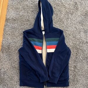 Hanna Andersson Navy Hoodie with Stripes size 130